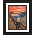 thumbnail image 1 of Munch, Edvard 19x24 Black Ornate Wood Framed with Double Matting Museum Art Print Titled - The Scream, 1 of 4