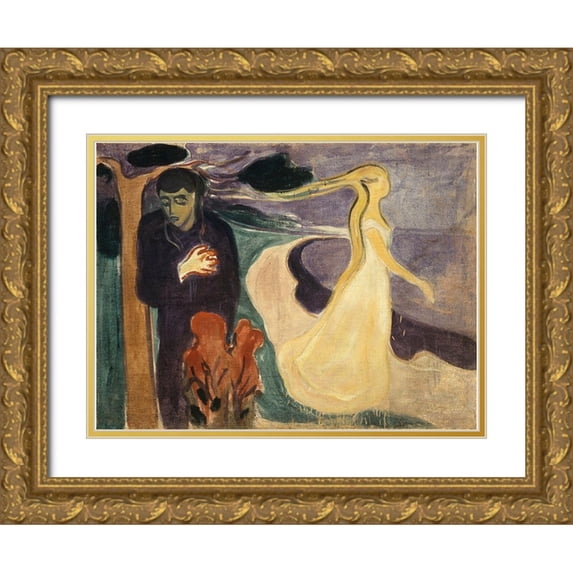 Munch, Edvard 24x19 Gold Ornate Wood Framed with Double Matting Museum Art Print Titled - Separation, 1896