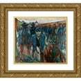 thumbnail image 1 of Munch, Edvard 29x26 Gold Ornate Wood Framed with Double Matting Museum Art Print Titled - Workers on their Way Home, 1913-1914, 1 of 4
