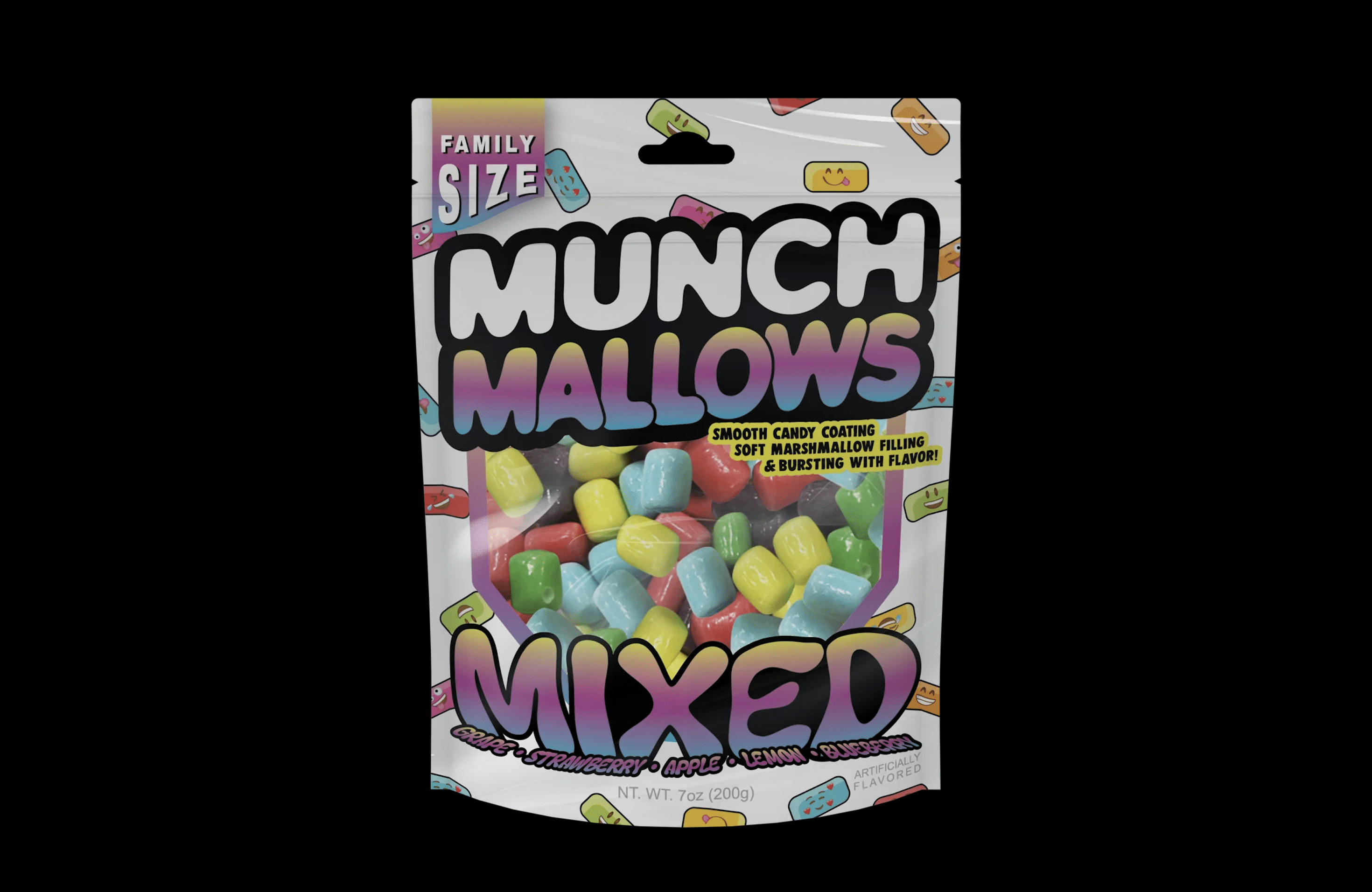 Mixed Munch Mallows Mixed Fruit Flavors Soft Marshmallow Center