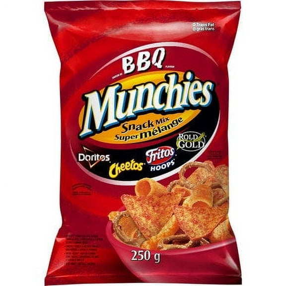 Munchies BBQ Snack Mix, Doritos, Cheetos, Fritos Hoops & Rold Gold, 250g/8.75 oz