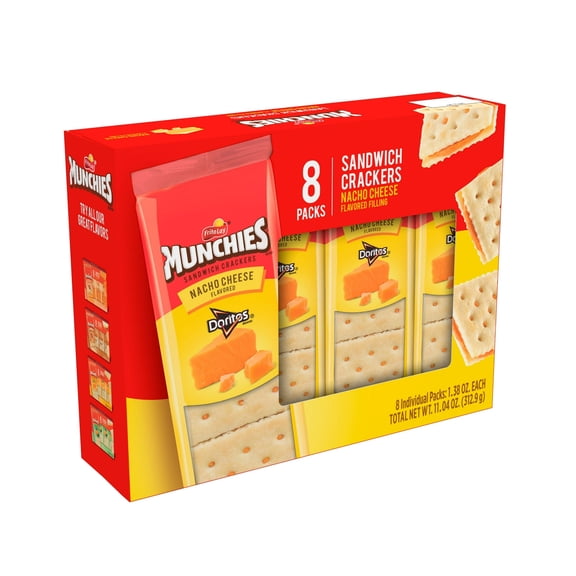 Munchies Doritos Nacho Cheese Sandwich Crackers, 1.38 oz, 8 Count