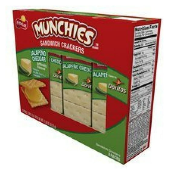 Munchies Jalapeno Cheddar Flavor Sandwich Crackers, 11.04oz (1 Pack)