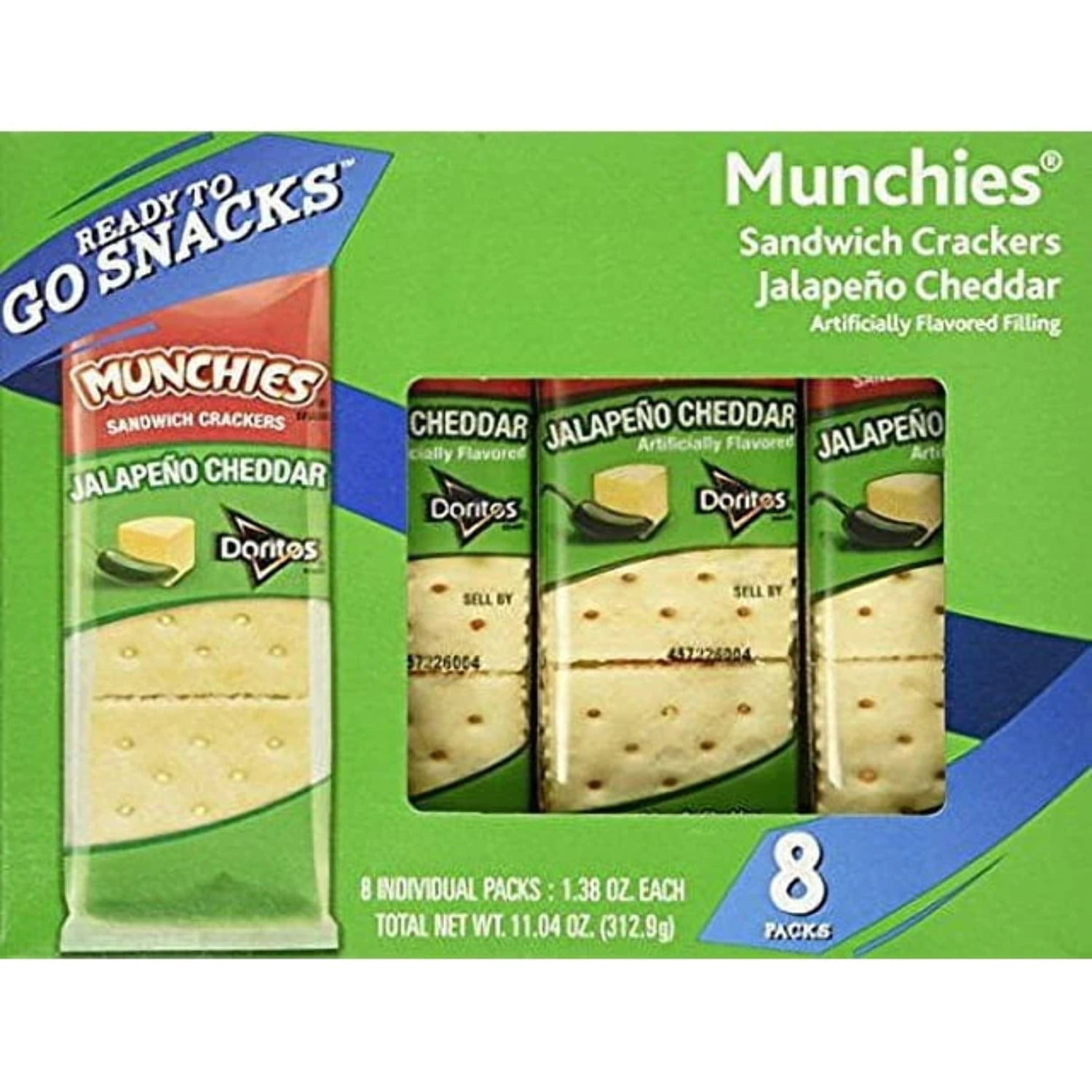 Munchies Jalapeno Cheddar Sandwich Crackers, 1.38 oz, 8 count
