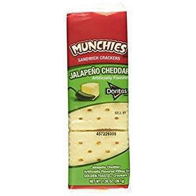 Munchies Jalapeno Cheddar Sandwich Crackers, 1.38 oz, 8 count