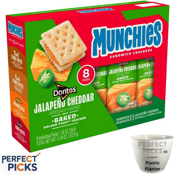 Munchies Jalapeno Cheddar Sandwich Crackers, 8 Packs