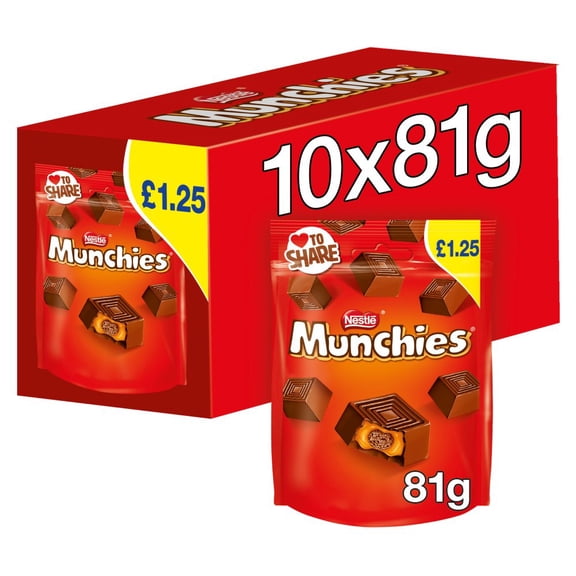 Munchies Milk Chocolate & Caramel Sharing Bag 81g (pack of 10)