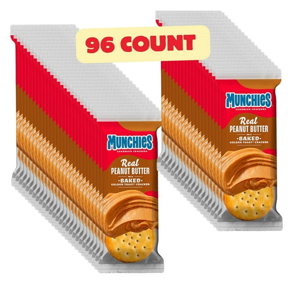 Munchies Peanut Butter, 1.42 Ounce (Pack of 96) Munchies, Peanut Butter Crackers, Munchies Crackers