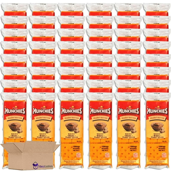 Munchies Peanut Butter Sandwich Cheese Crackers Value Pack | 8 Count Box | Pack of 6 (48 Total Sleeves)