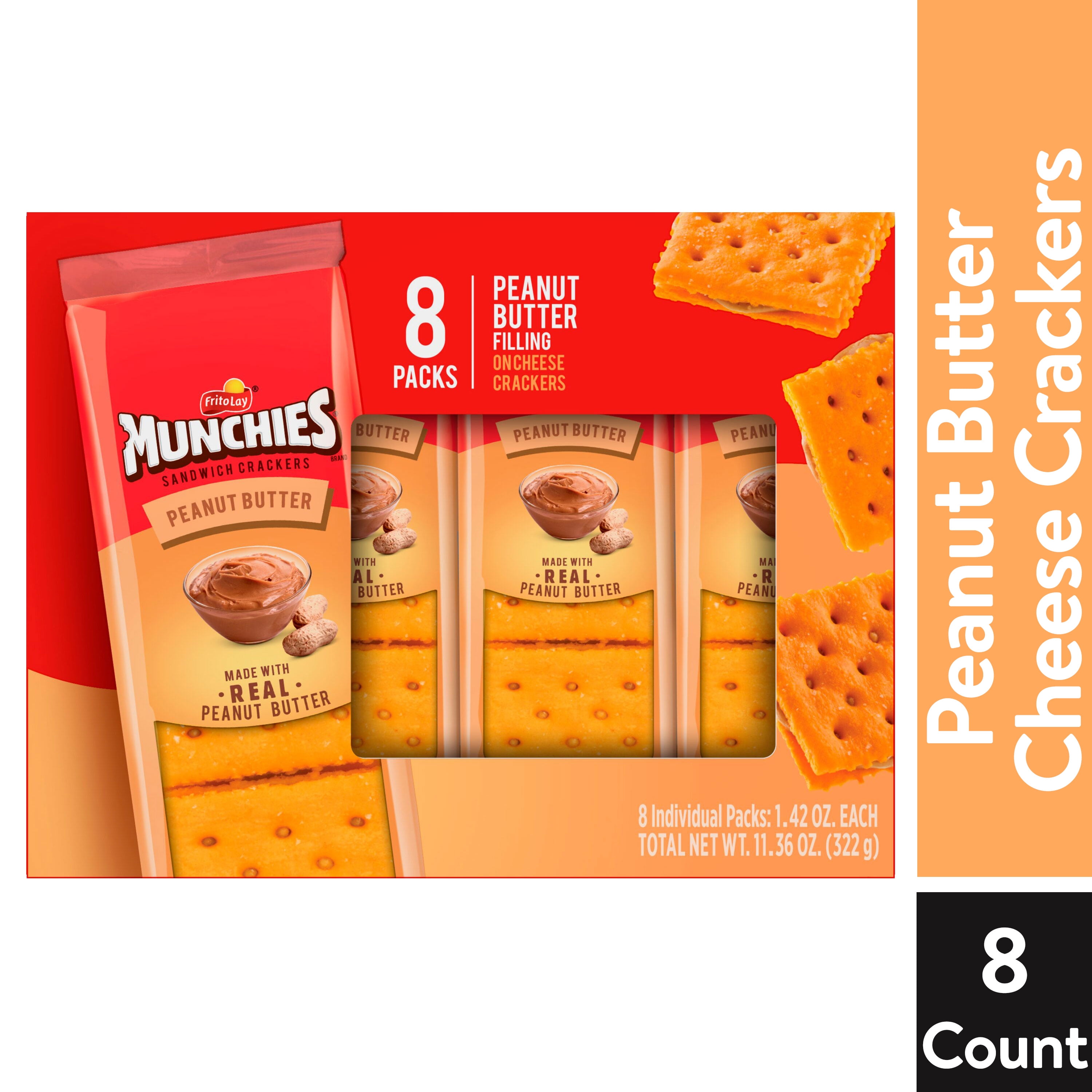 Munchies Peanut Butter Sandwich Crackers, 1.42 oz, 8 Count