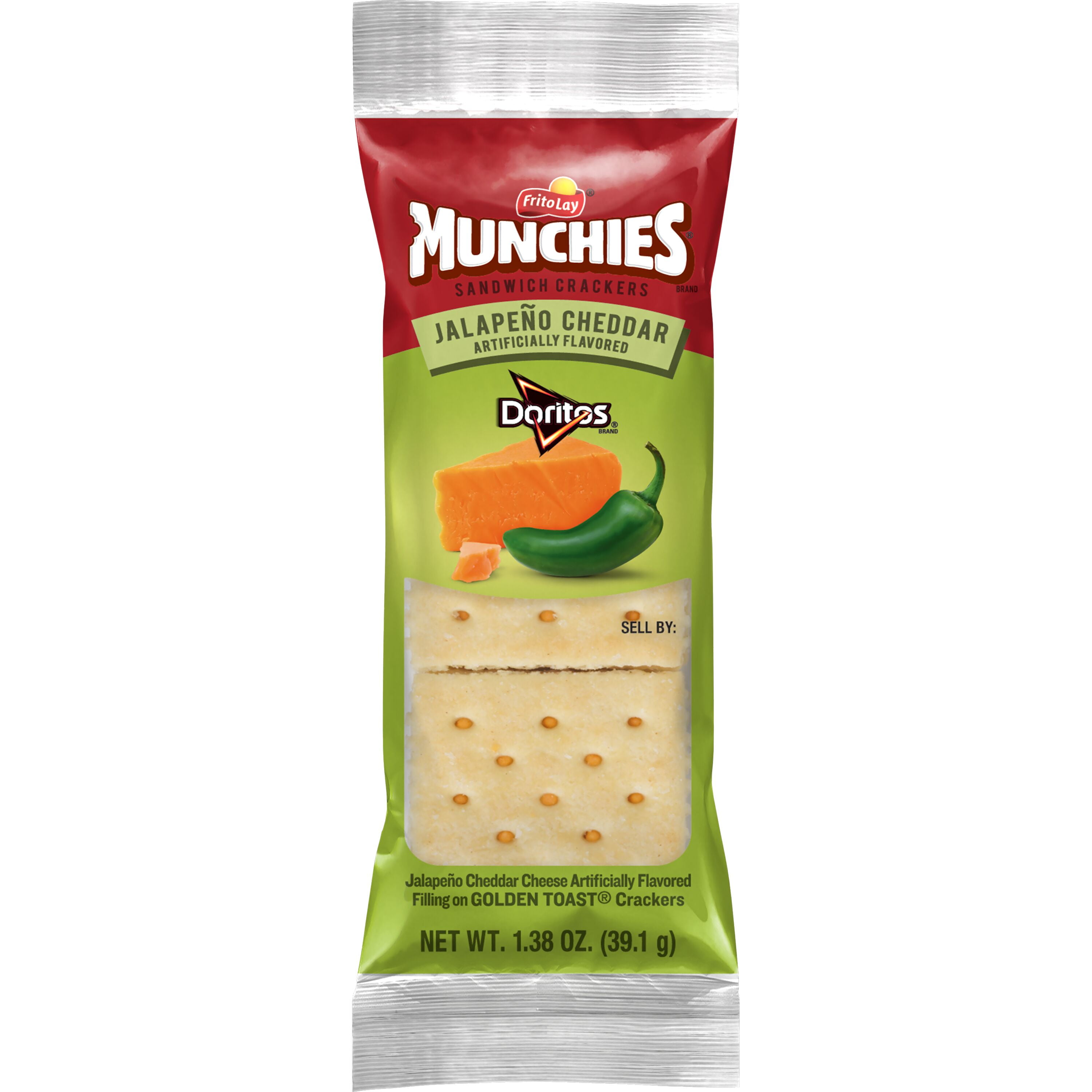 Munchies Sandwich Crackers, Doritos Jalapeno Cheddar, 1.38 oz