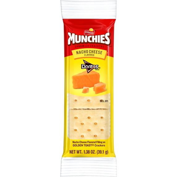 Munchies Sandwich Crackers, Doritos Nacho Cheese Flavored, 1.38oz Bag