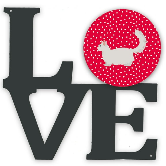 Munchkin 2 Cat Love Metal Wall Artwork LOVE Red