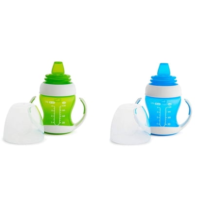 Munchkin 2 Piece Gentle Transition Trainer Cup, 4 Ounce, Blue/Green