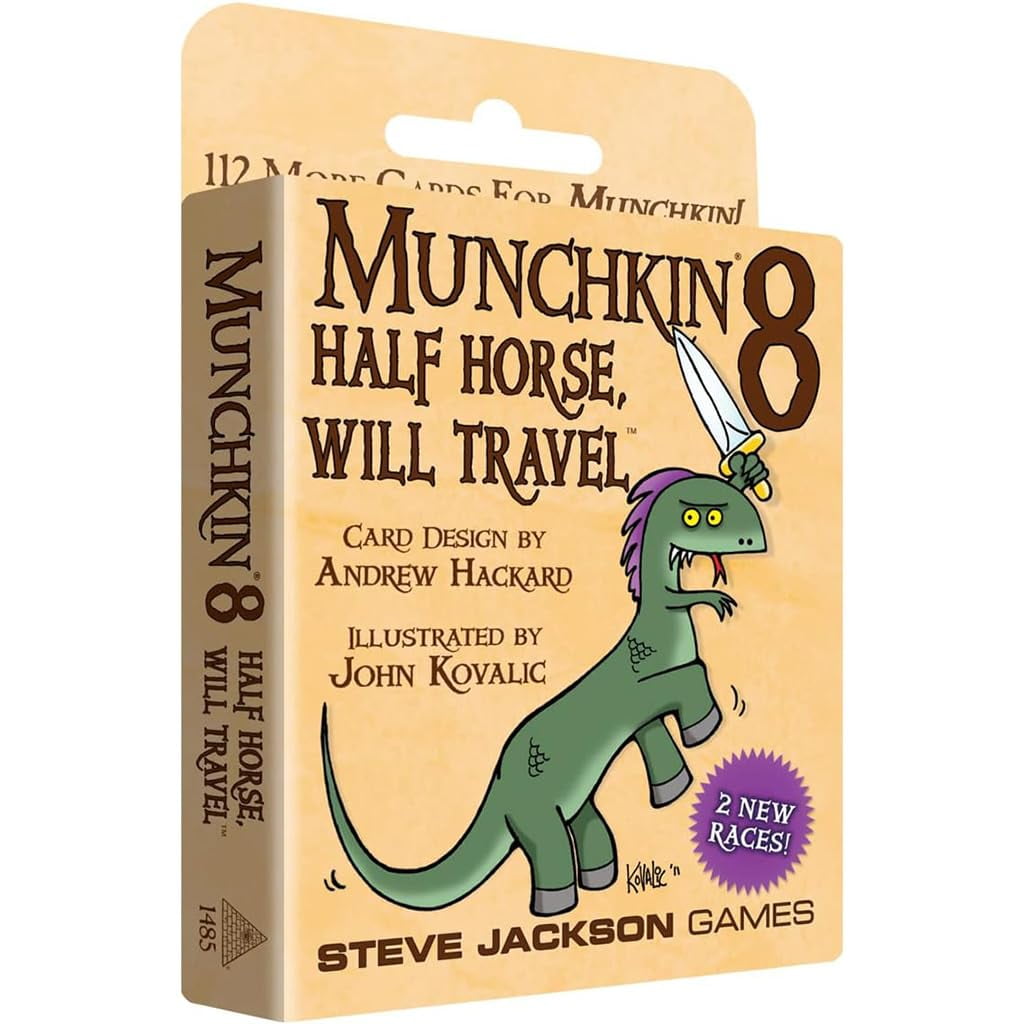Munchkin 8 – Half Horse, Will Travel Card Game (Expansion), 112-Card Expansion, Adults, Kids, & Family, Fantasy Adventure RPG, Ages 10+, 3-6 Players, Avg Play Time 120 Min, Steve Jackson Games Munchkin 8 – Half Horse, Will Travel Card Game (Expansion), 112-Card Expansion, Adults, Kids, & Family, Fantasy Adventure RPG, Ages 10+, 3-6 Players, Avg Play Time 120 Min, Steve Jackson Games