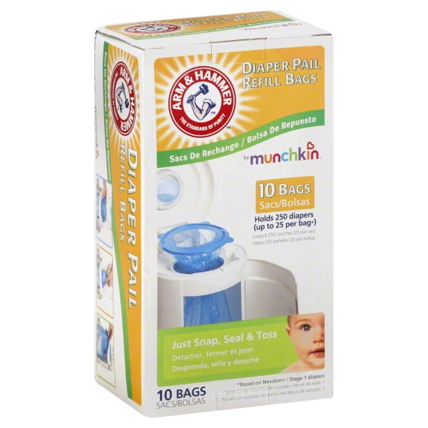 Munchkin ARM & HAMMER Diaper Pail Refill Bags, 10 Pack