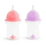 Munchkin® Any Angle Click Lock Weighted Straw Cup, Pink/Purple, 10oz, 2 Pack