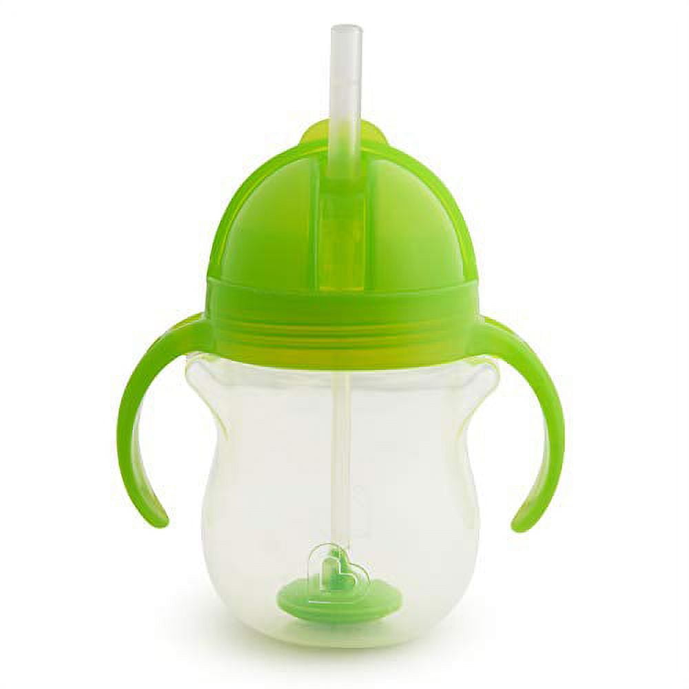 Munchkin Any Angle Click Lock Weighted Straw Trainer Cup, Green, 7oz