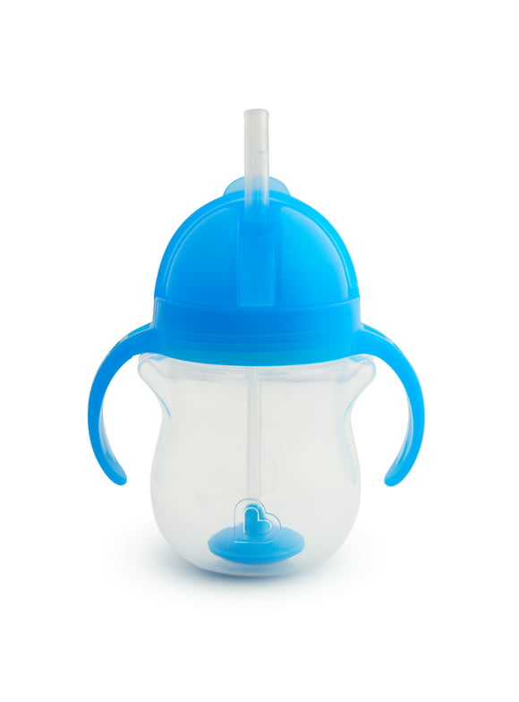 Munchkin® Any Angle™ Weighted Flexi-Straw Trainer Sippy Cup with Click Lock™ Lid, 7 oz, Blue, Unisex
