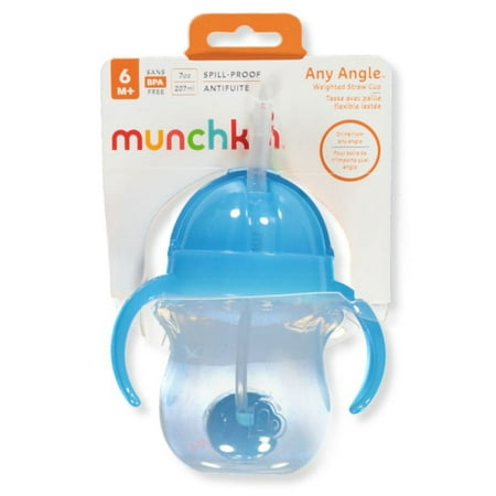 Munchkin Any Angle Weighted Straw Cup (7 oz.) - neon blue, one size