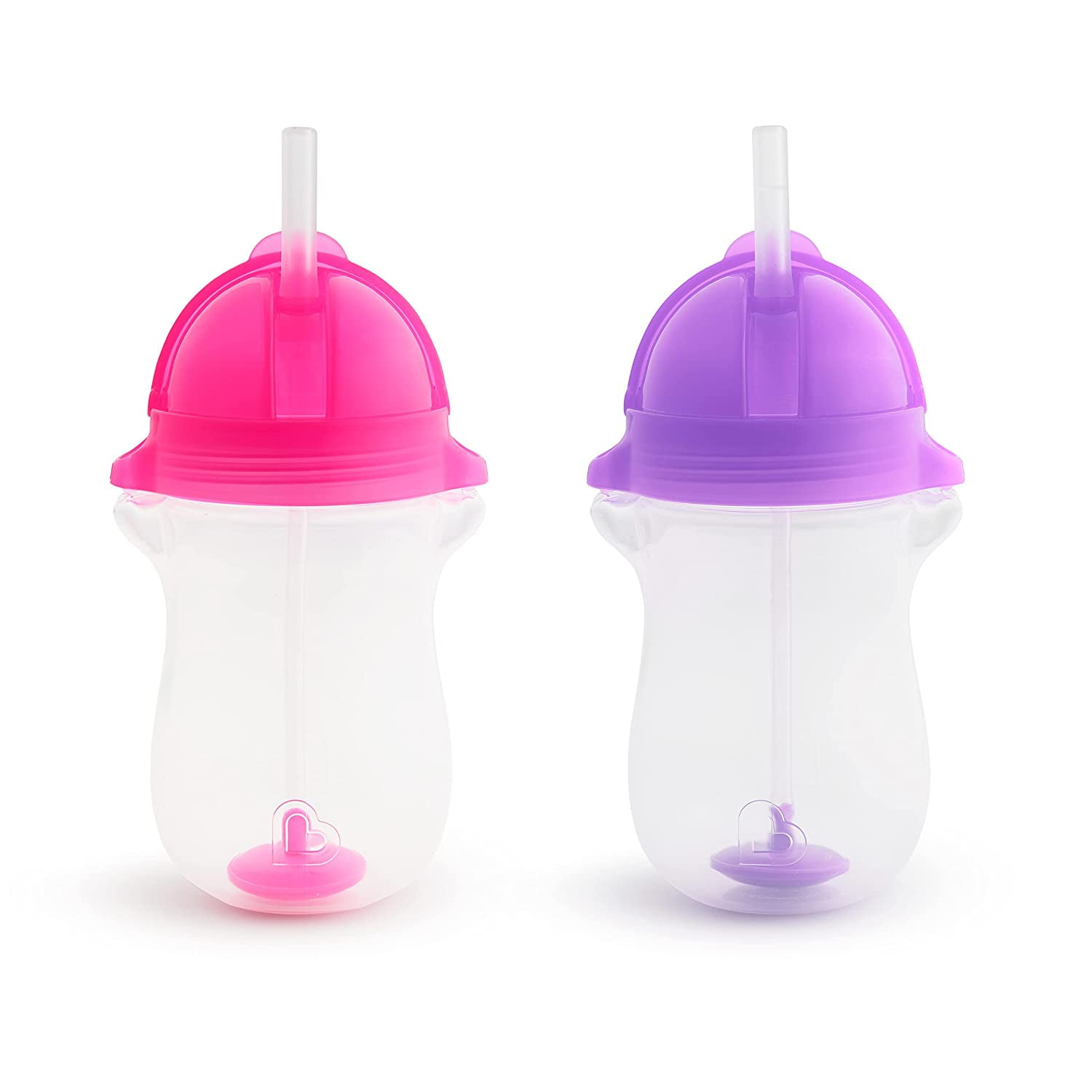 Lot Of 2 Munchkin Any Angle Weighted Straw Trainer Cup with Click