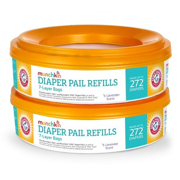 Munchkin® Arm & Hammer™ Diaper Pail Refill Rings, Holds 544 Newborn Diapers, 2 Pack