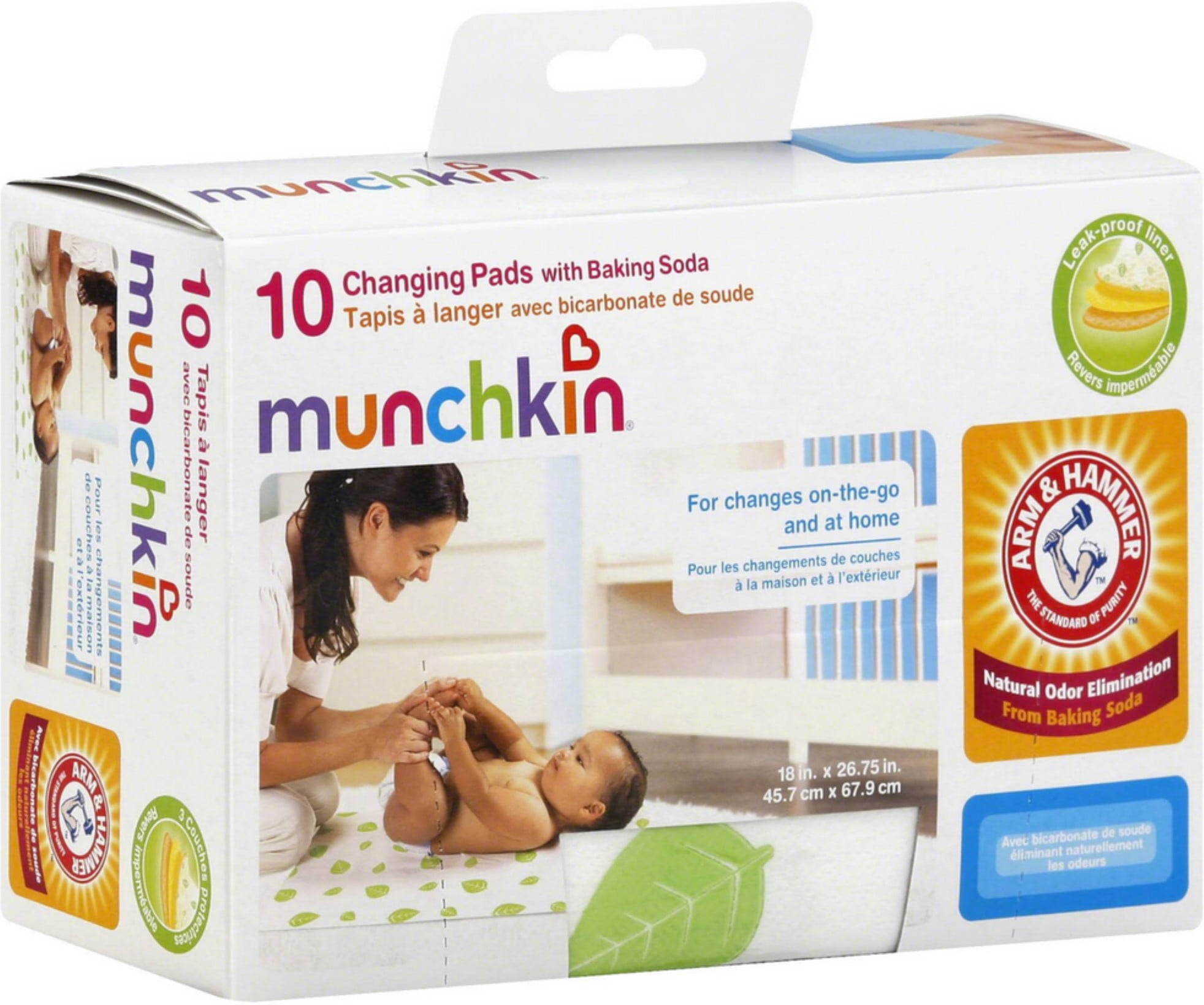 Munchkin Arm & Hammer Disposable Changing Pad with Baking Soda 10 ea