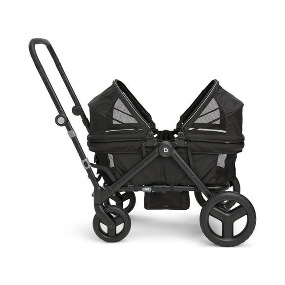 Munchkin® Breeze™ Lightweight Folding Stroller Wagon with Adjustable Canopy & All-Terrain Wheels, Black