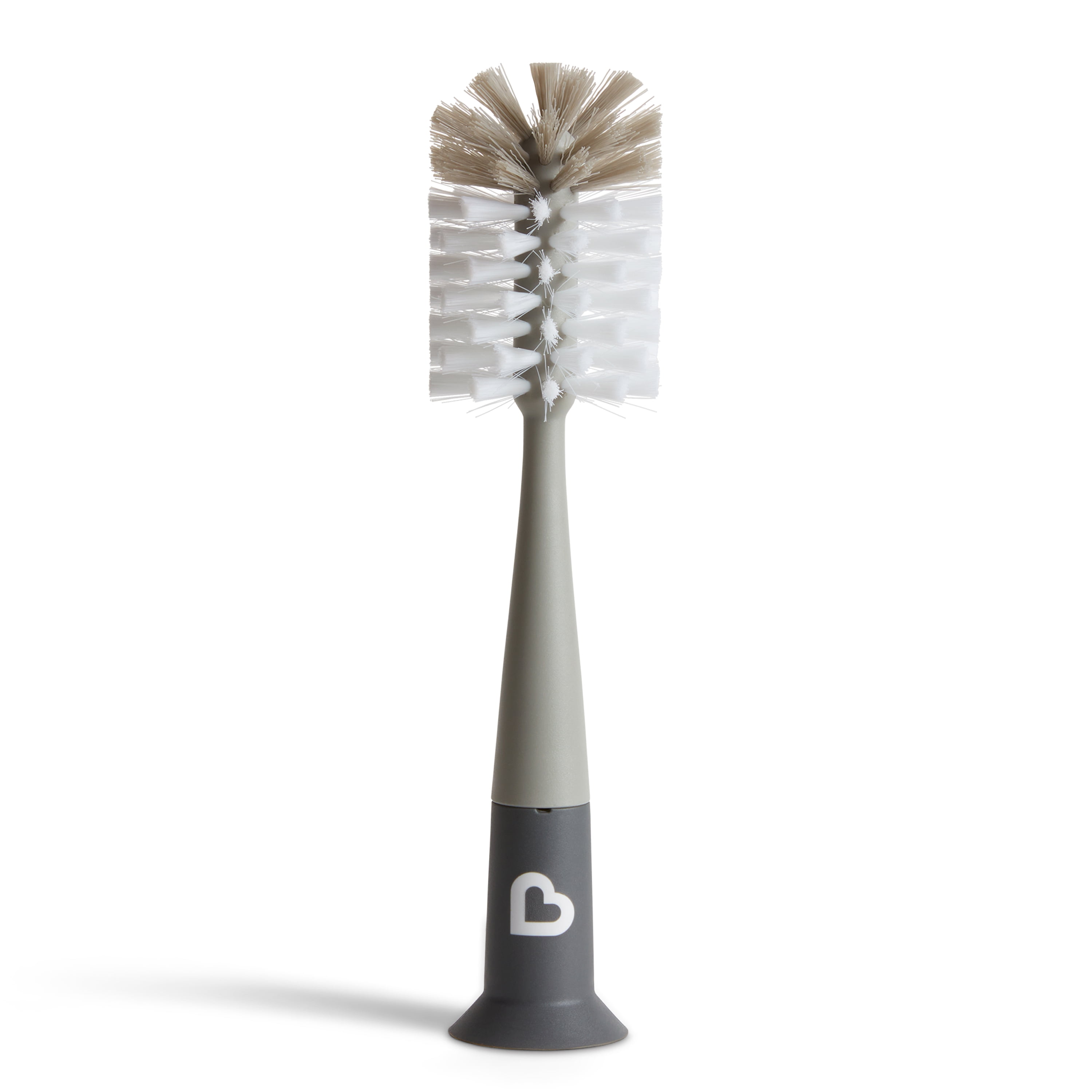 Munchkin Bristle Baby Bottle Brush with Suction Base, Gray, Unisex