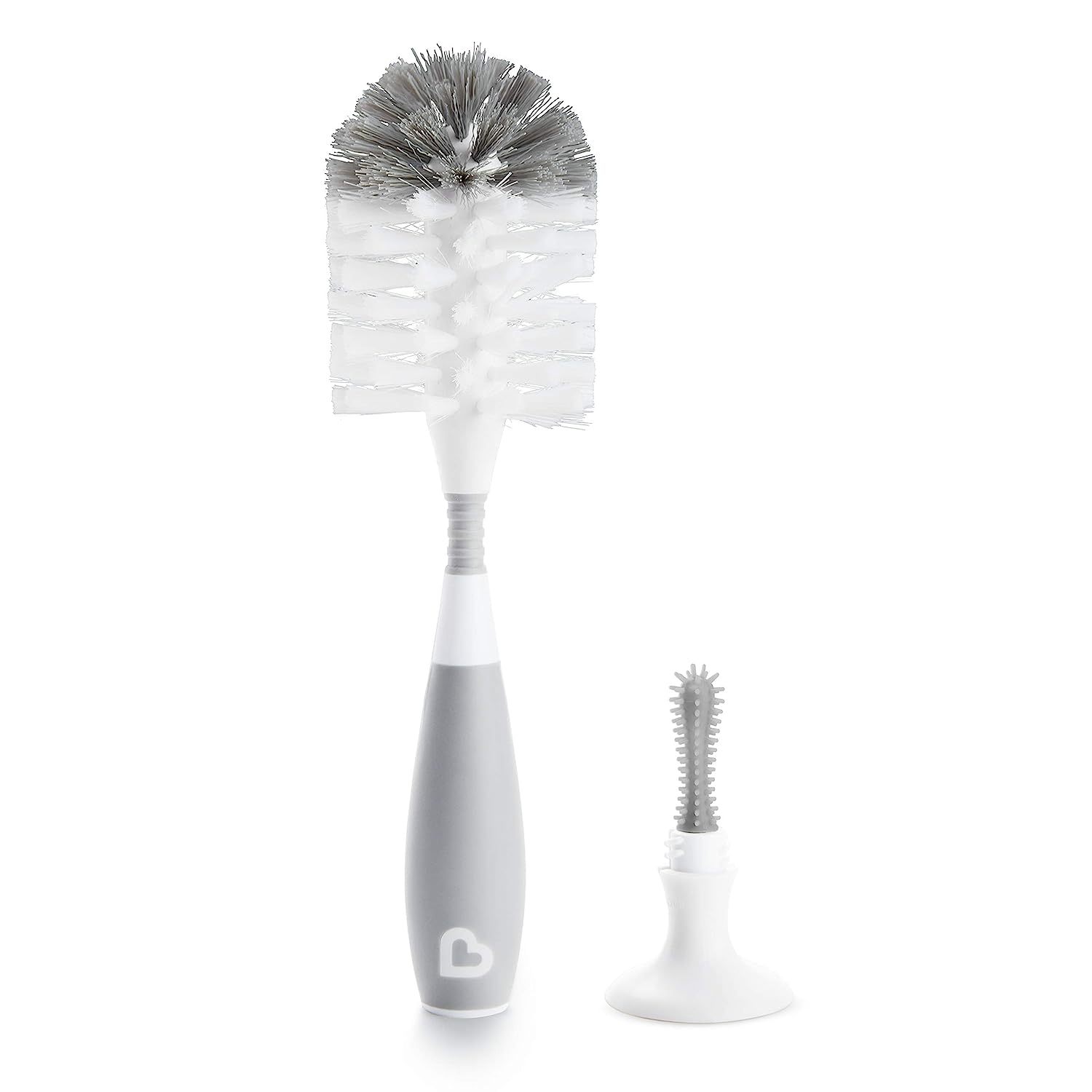 Munchkin® Bristle™ Baby Bottle Brush, Includes Suction Base, Gray, Unisex - image 1 of 7