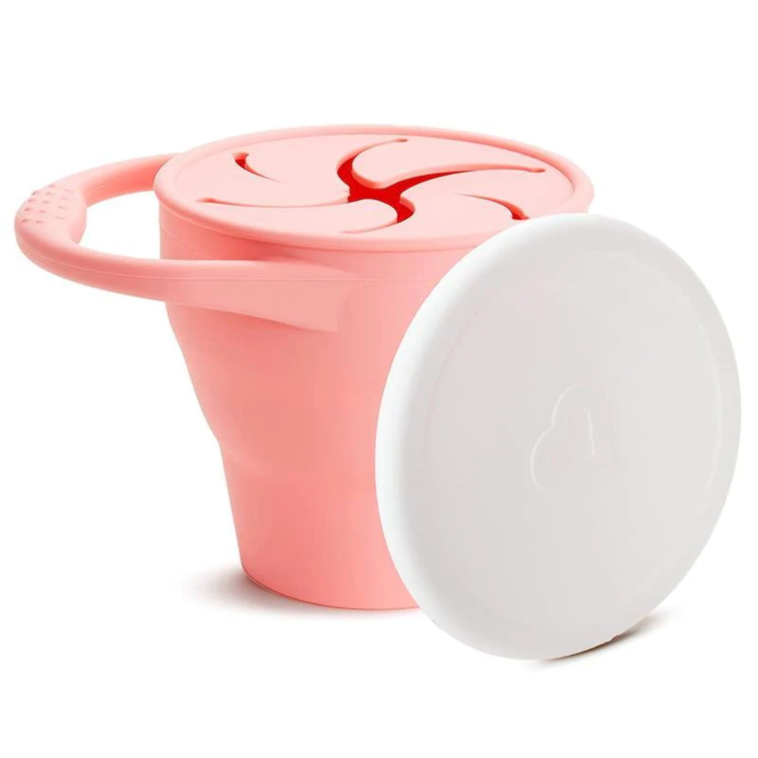 Munchkin - C’est Silicone! Collapsible Snack Catcher with Lid, Coral