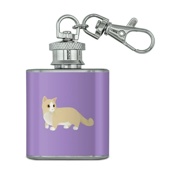 Munchkin Cat Stainless Steel 1oz Mini Flask Key Chain