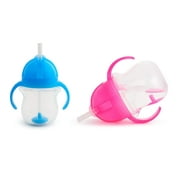 Munchkin Click Lock 7 Ounce Weighted Flexi-Straw Cup, 2 Pack, Blue/Pink