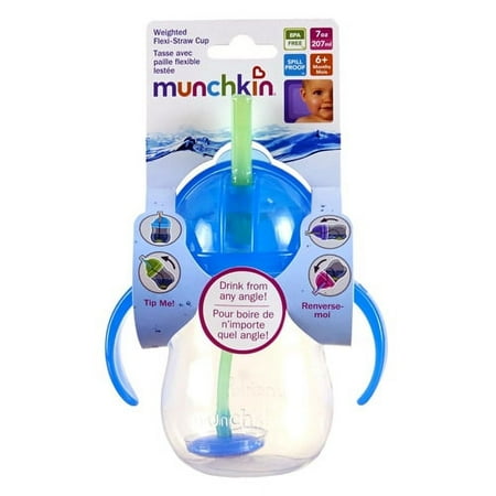 Munchkin Click Lock Weighted Straw Flexi Cup - 7 Oz(Colors May Vary)