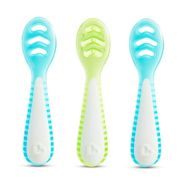 Munchkin® Gentle Dip™ Multistage First Infant Spoons, Blue/Green, Unisex, 3 Pack