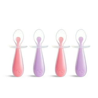 Munchkin Gentle Scoop Silicone Training Spoons, 2 Pack in Pink/Purple