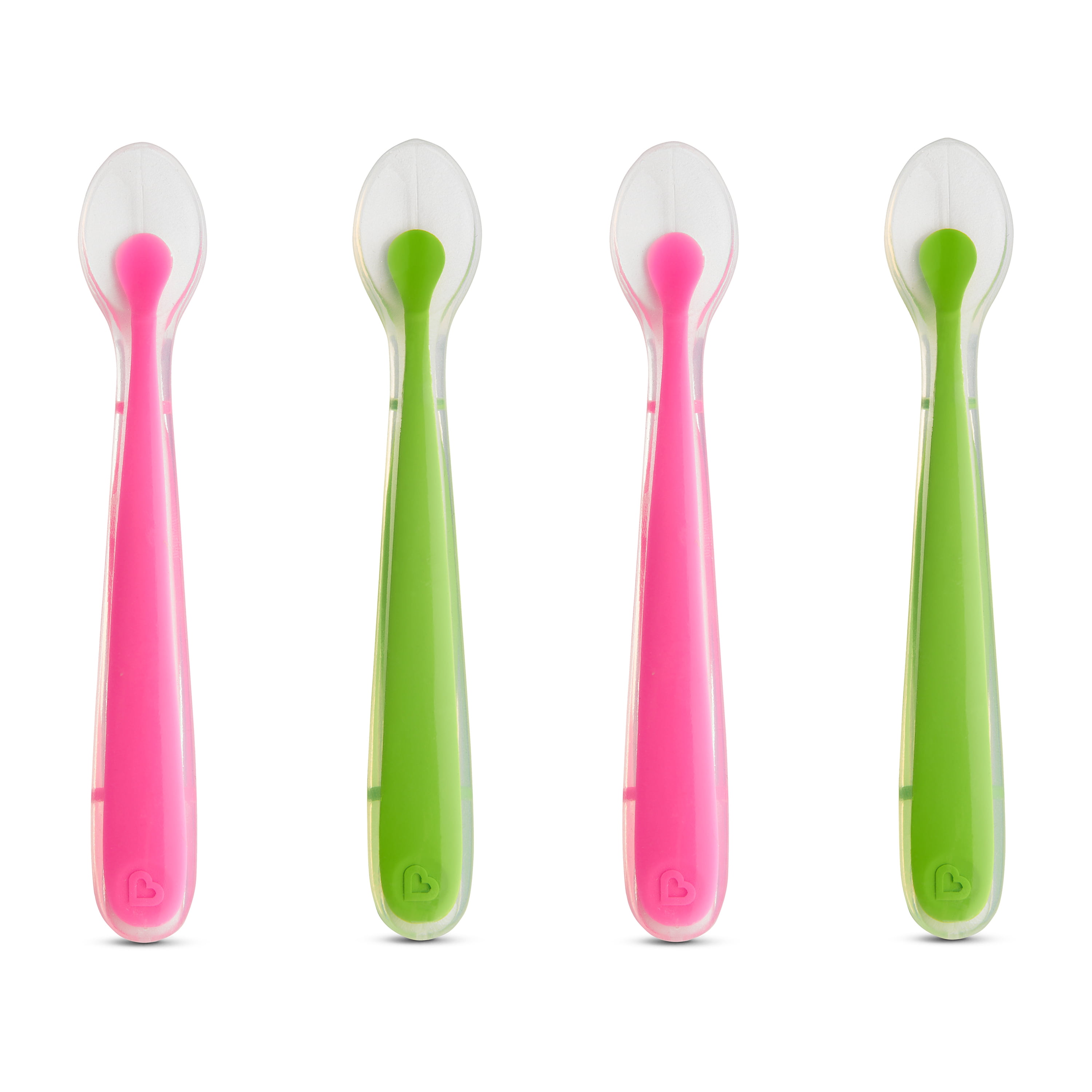 Munchkin Gentle Silicone Spoon, 4 Pack, Pink/Green - Walmart.com