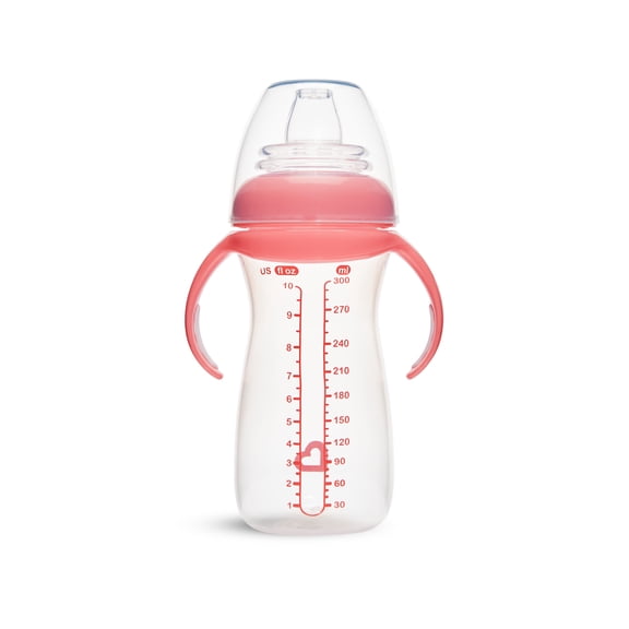 Munchkin® Gentle™ Transition Sippy Cup With Trainer Handles, 10 Oz, Pink, Clear Body, Unisex