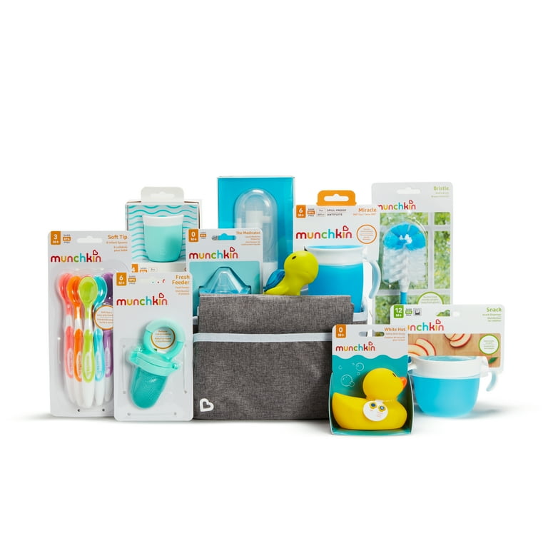 Free Shipping Munchkin AE Hello Baby Gift Basket Great for Baby Showers Includes 12 Baby Products Blue Unisex Walmart