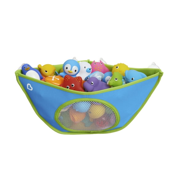 Munchkin High'n Dry Bath Toy Organizer, Mildew-Resistant, Includes 4 Suction Cups, Blue