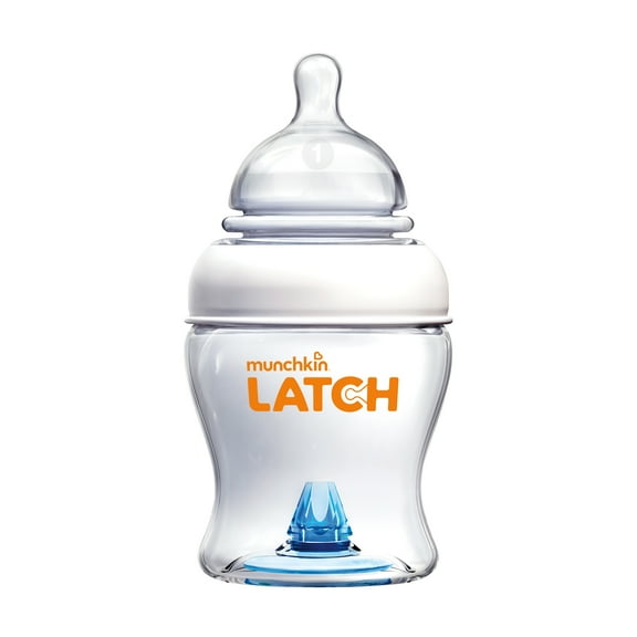 Munchkin® LATCH™ Anti-Colic Baby Bottle, Includes Slow Flow Nipple, 4 oz, BPA-Free, Clear, Unisex