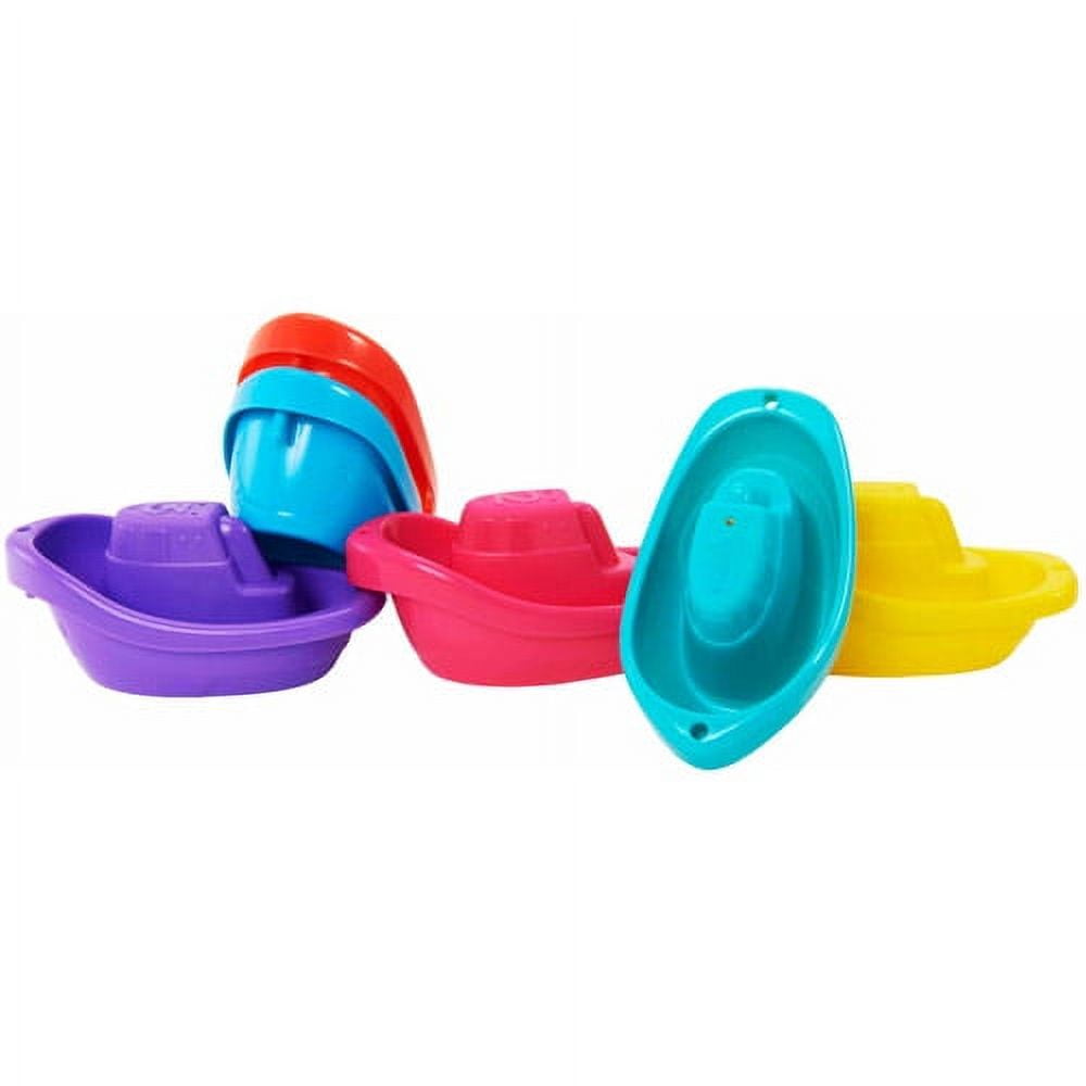 Munchkin Little Boat Train Baby and Toddler Bath Toy, Multi-color, 6 Piece Set, Unisex
