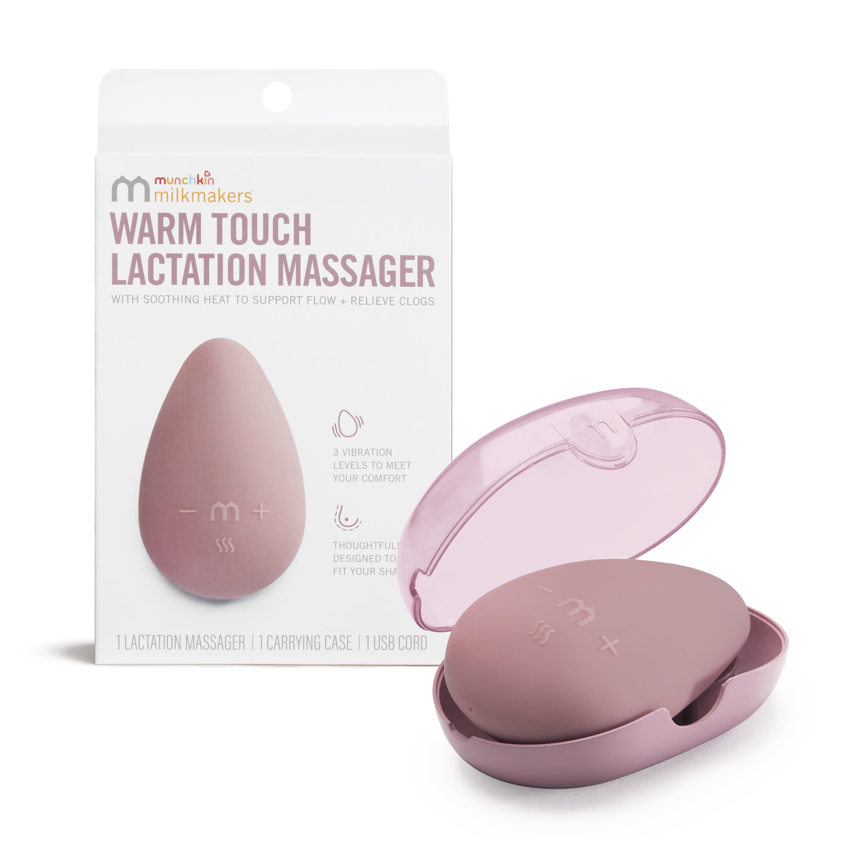 Munchkin Milkmakers Warm Touch Heat and Vibration Lactation Massager for Breastfeeding Moms