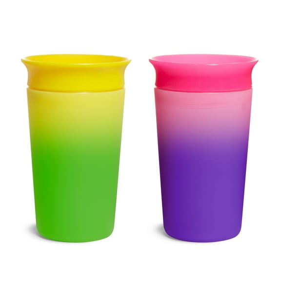 Munchkin® Miracle® 360° Color Changing Sippy Cup, 9 oz, Pink/Yellow, Unisex, 2 Pack