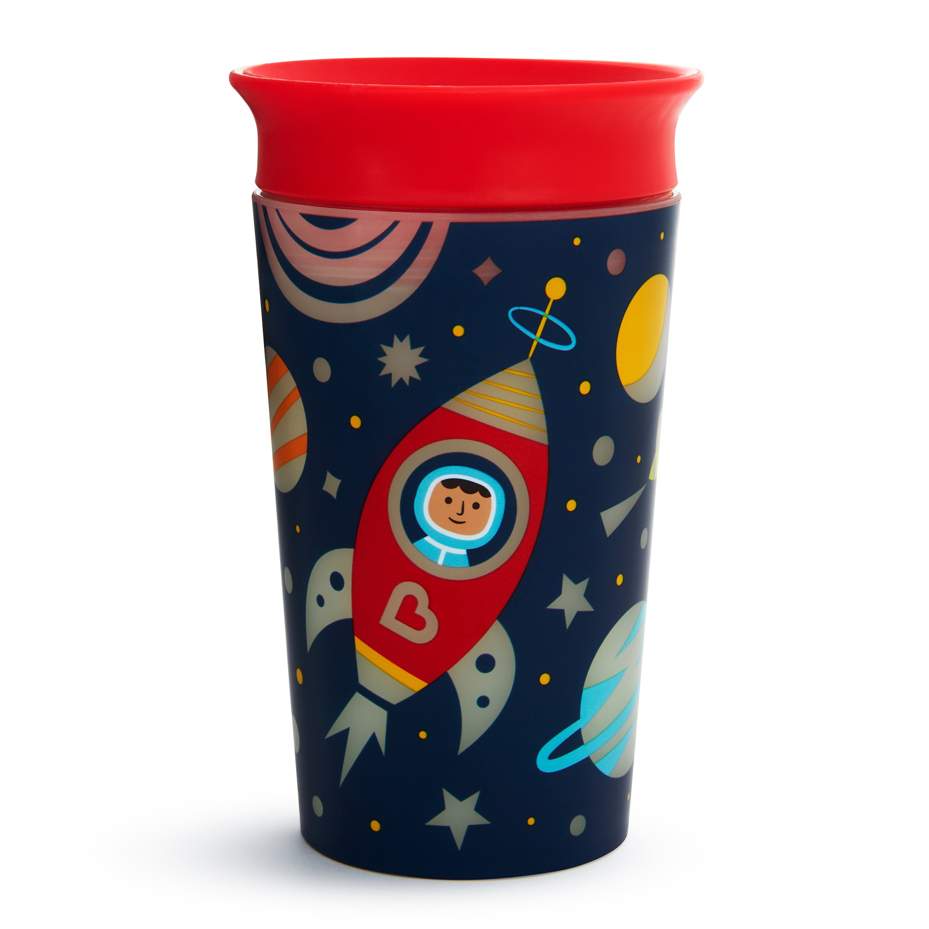 Munchkin Miracle 360 Degree Glow in The Dark Sippy Cup, 9 oz, Astronaut, Red