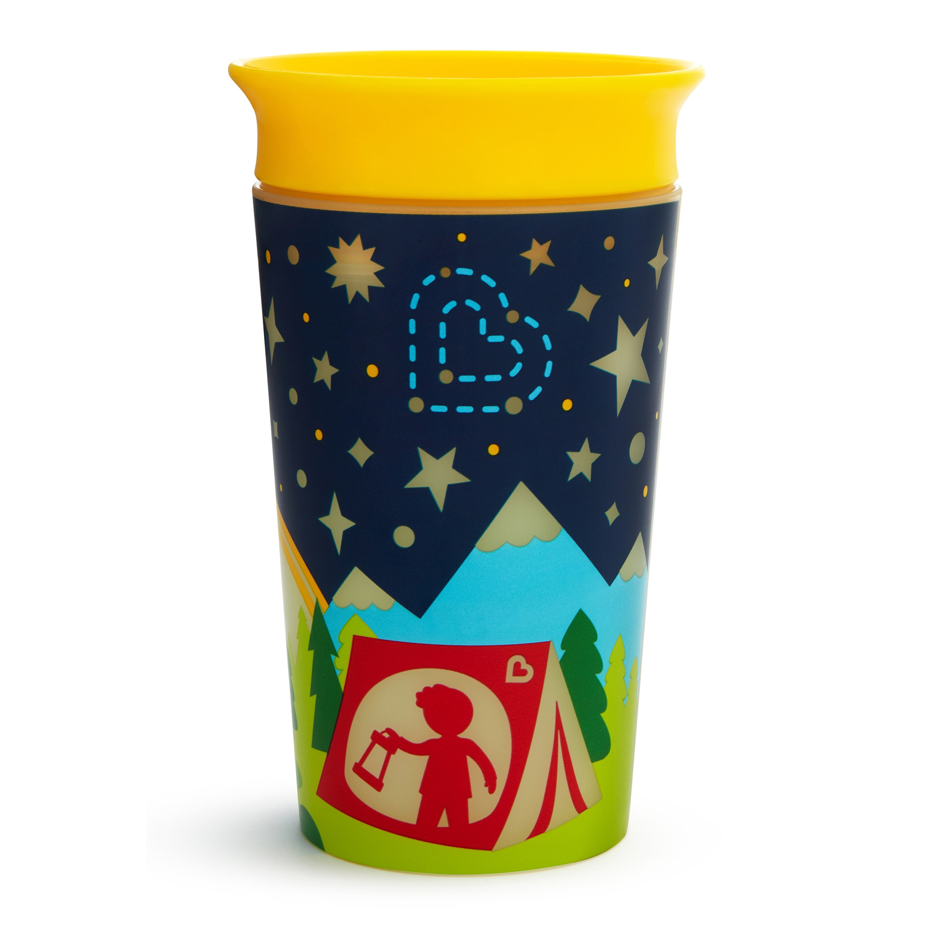 Munchkin® Miracle® 360° Glow in the Dark Toddler Sippy Cup, 9 oz, Camping, Yellow, Unisex