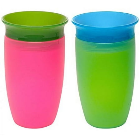 Munchkin Miracle 360 Sippy Cup, Pink/Green, 10 Ounce, 2 Count