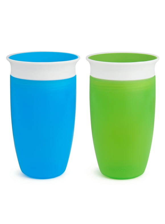 Munchkin® Miracle® 360° Spoutless Sippy Cup, 10 oz, Blue/Green, Unisex, 2 Pack