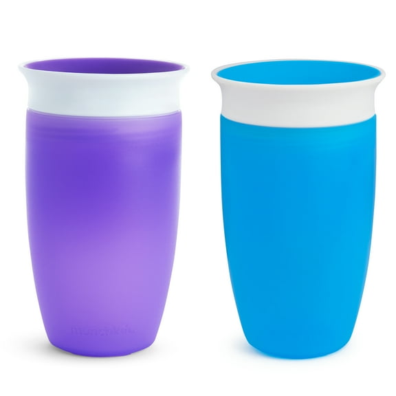 Munchkin® Miracle® 360° Spoutless Sippy Cup, 10 oz, Blue/Purple, Unisex, 2 Pack
