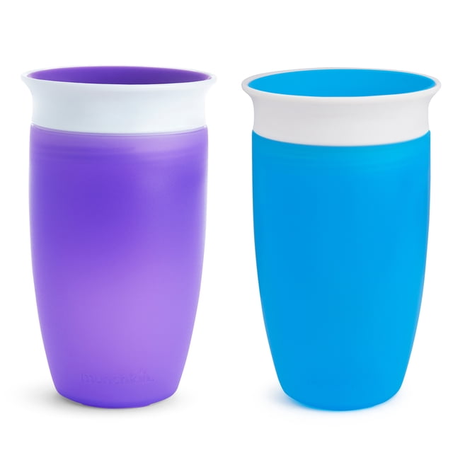 Munchkin® Miracle® 360° Spoutless Sippy Cup, 10 oz, Blue/Purple, Unisex, 2 Pack